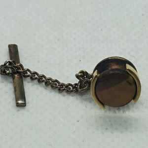 Gold Tone Tigereye Stone Tie Tack